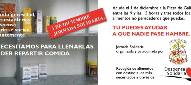 Recogida de alimentos 1 de diciembre con la Hoguera Plaza de Galicia